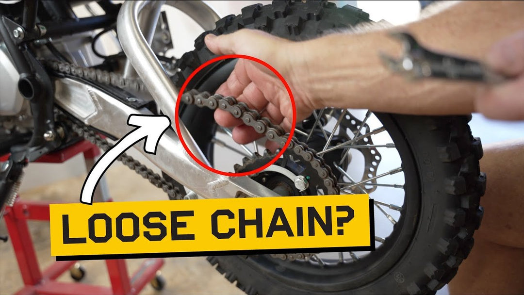 Tightening the chain on a Pit Bike - BSX 110 and 140 - Buscadero Motorcycles