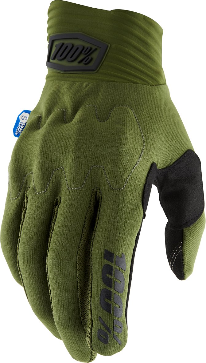 100% Cognito Smart Shock Gloves - Army Green/Black - Buscadero Motorcycles