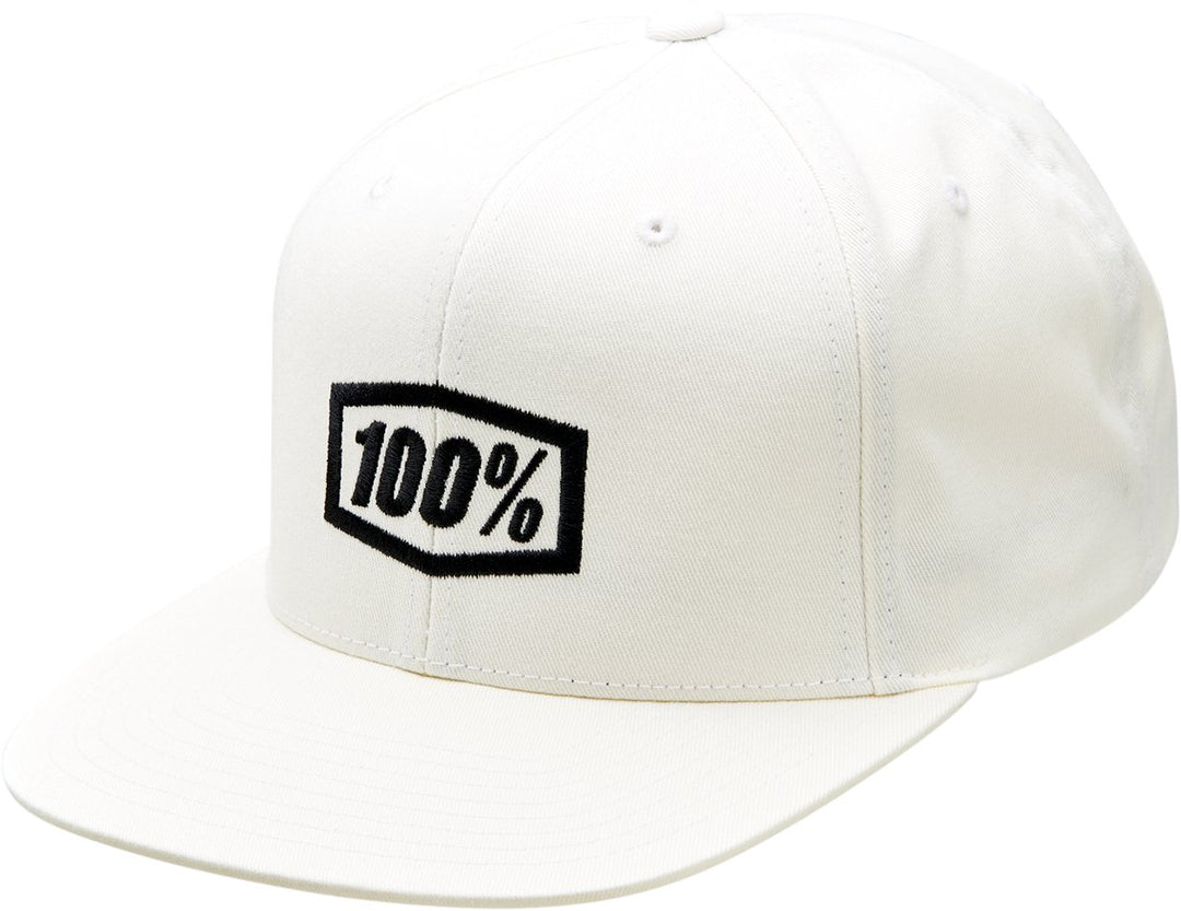 100% Icon Snapback Hat - White - Buscadero Motorcycles