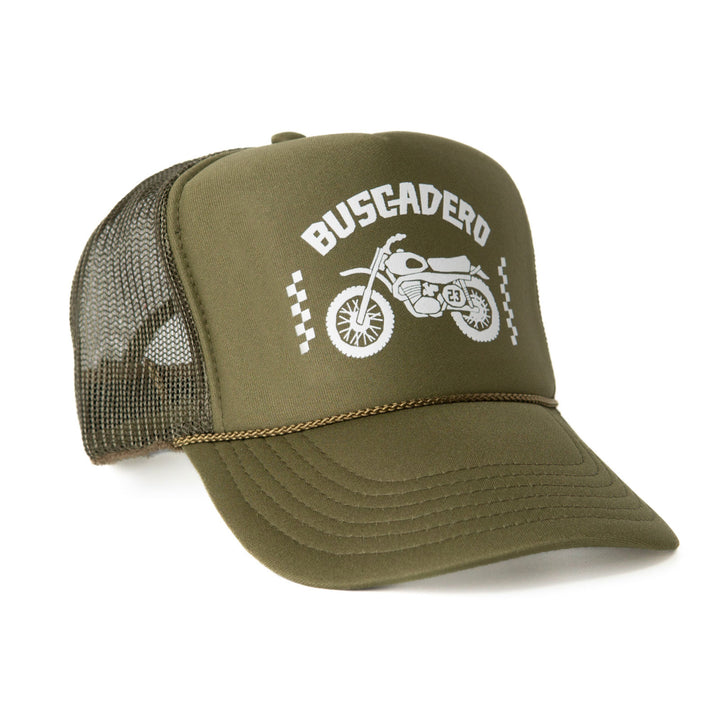 ‘74 Moto’ Foam Trucker Hat - Olive Drab