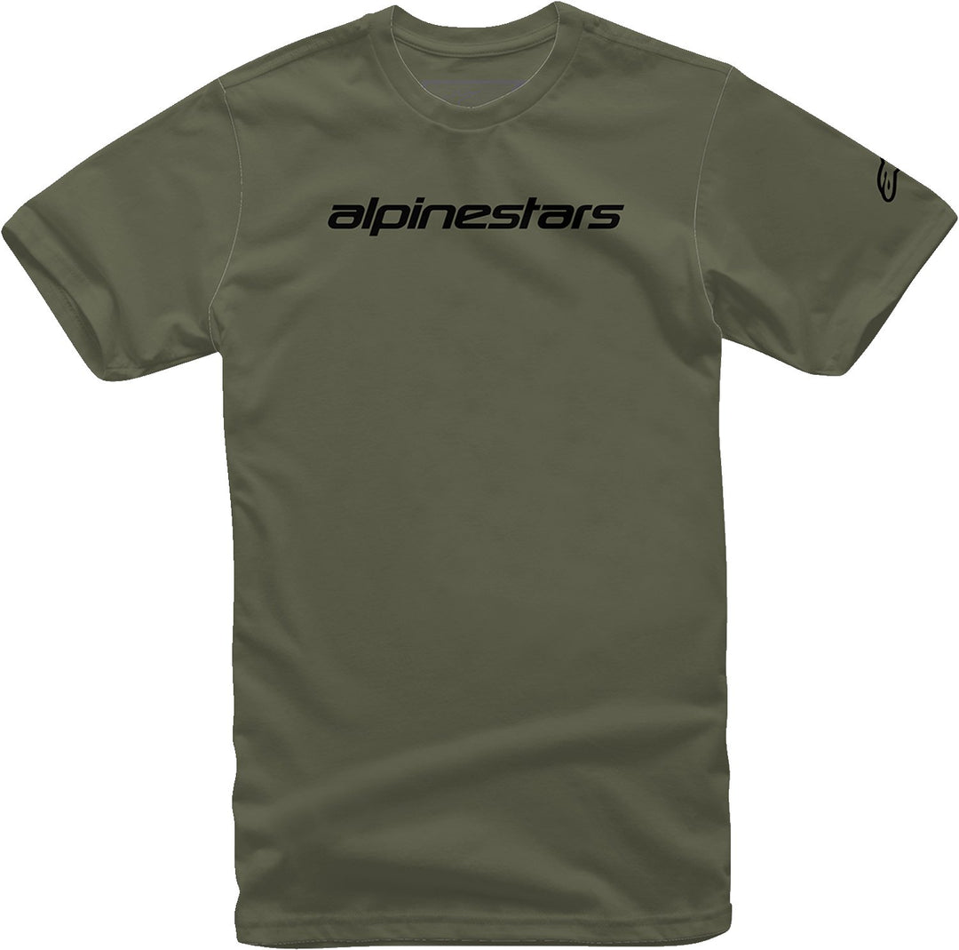 ALPINESTARS Linear Wordmark T-Shirt - Military/Black - Buscadero Motorcycles