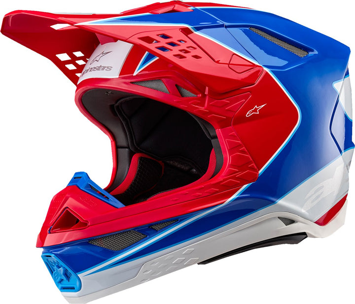 ALPINESTARS Supertech M10 Helmet - Aeon - MIPS - Gloss Bright Red/Blue - Buscadero Motorcycles