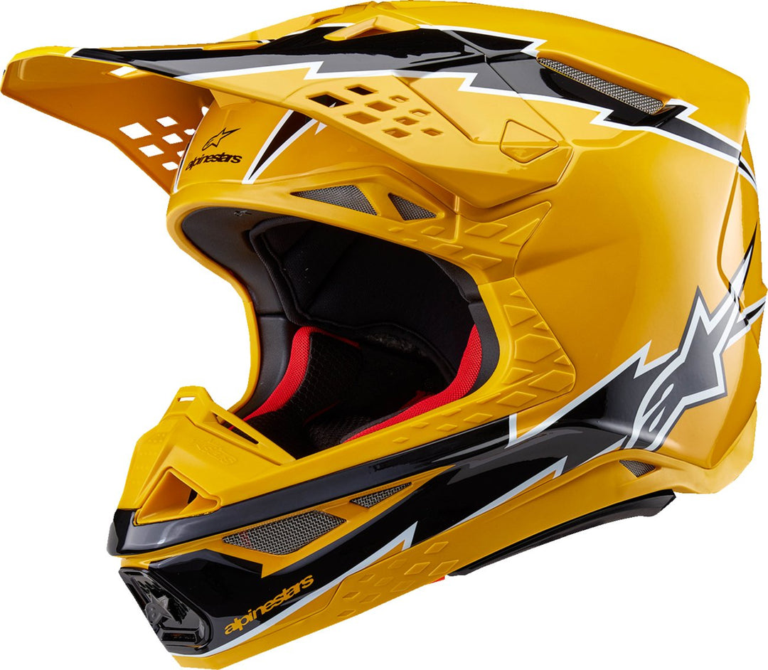 ALPINESTARS Supertech M10 Helmet - Ampress - MIPS - Gloss Black/Yellow - Buscadero Motorcycles