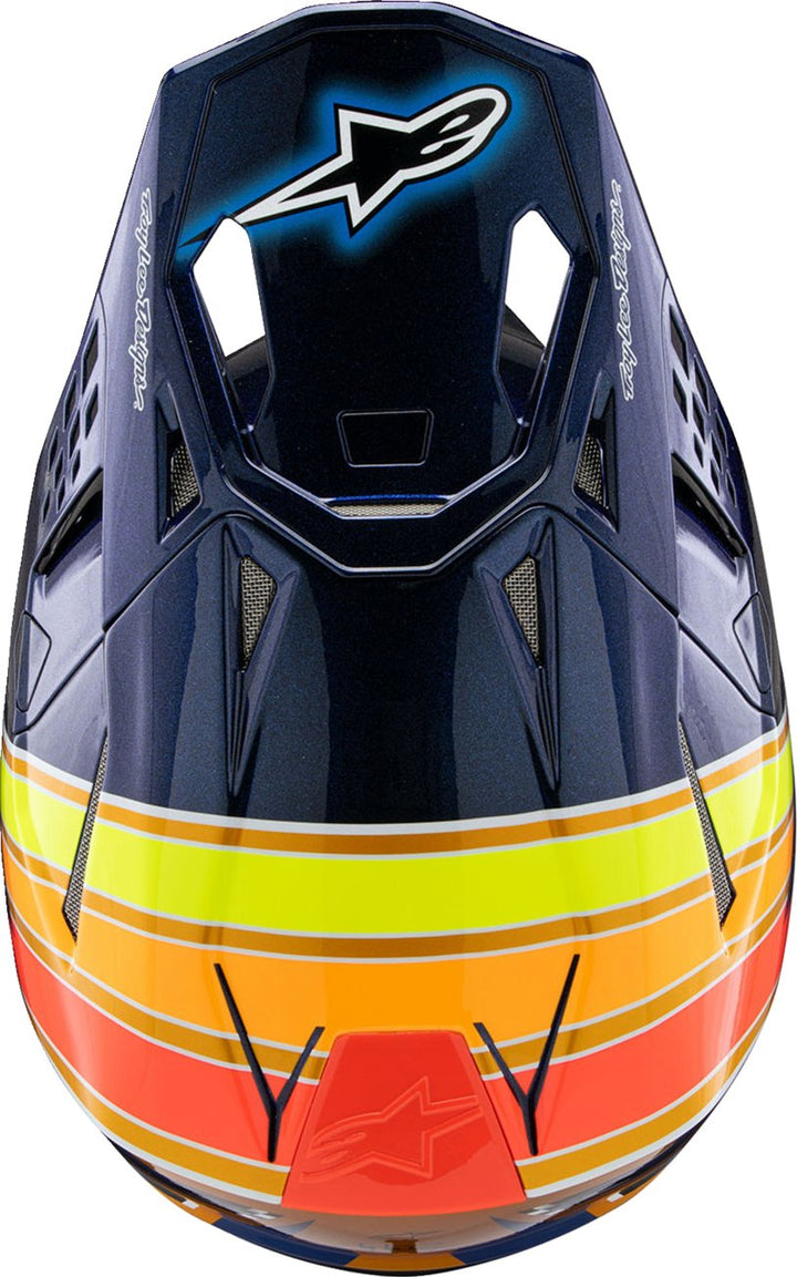 ALPINESTARS Supertech M10 Helmet - TLD Edition 25 - MIPS - Gloss Dark Blue/Orange/Yellow/Fluo Red - Buscadero Motorcycles