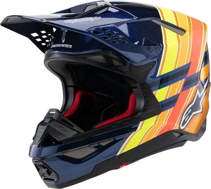 ALPINESTARS Supertech M10 Helmet - TLD Edition 25 - MIPS - Gloss Dark Blue/Orange/Yellow/Fluo Red - Buscadero Motorcycles