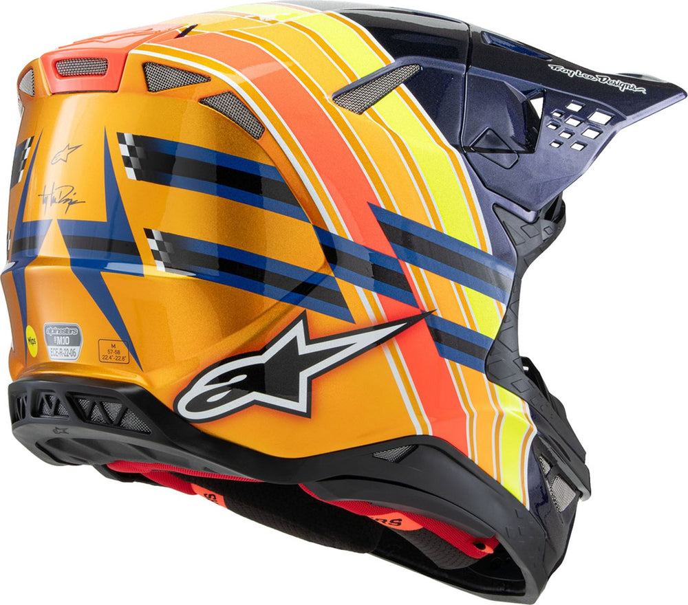 ALPINESTARS Supertech M10 Helmet - TLD Edition 25 - MIPS - Gloss Dark Blue/Orange/Yellow/Fluo Red - Buscadero Motorcycles