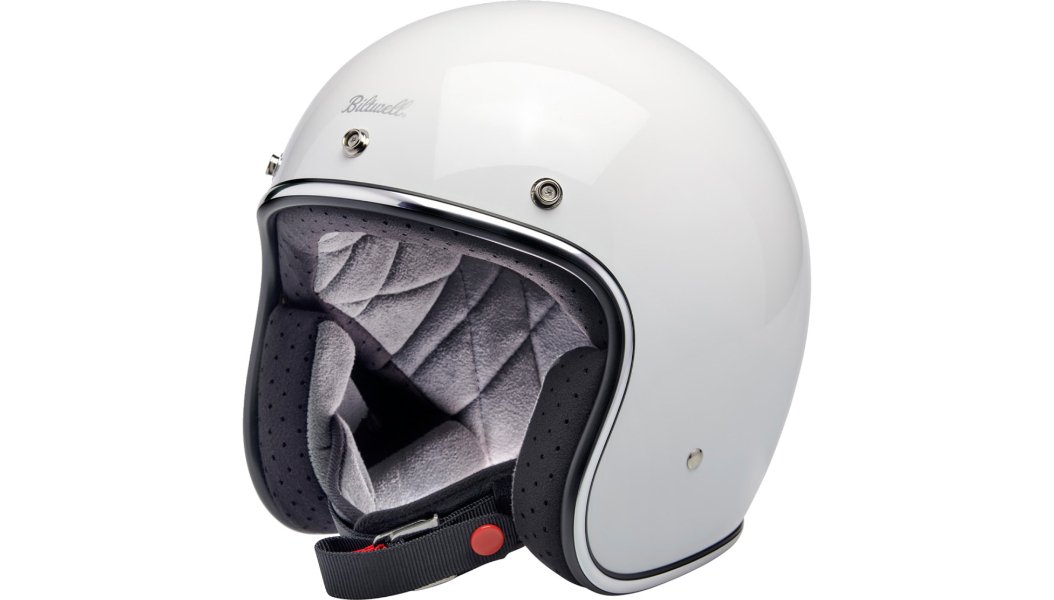 BILTWELL Bonanza Helmet - Gloss White - Buscadero Motorcycles