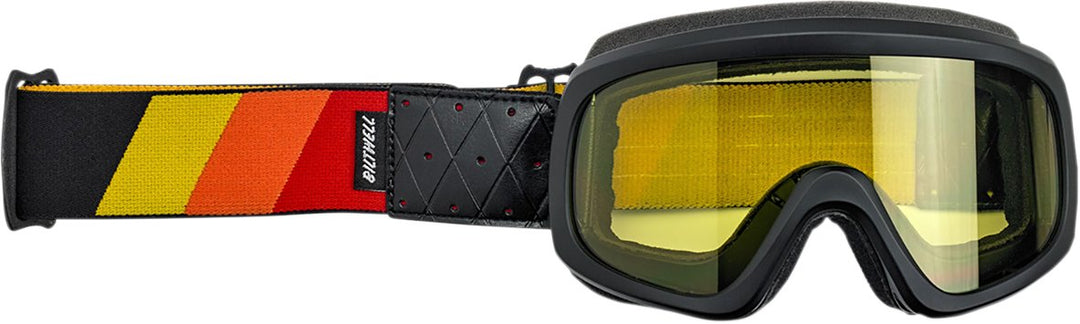 BILTWELL Overland 2.0 Goggles - Tri - Stripe - Orange/Red/Yellow - Buscadero Motorcycles