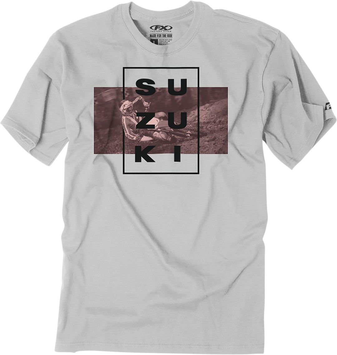 FACTORY EFFEX Suzuki Rider T-Shirt - Light Gray - Buscadero Motorcycles