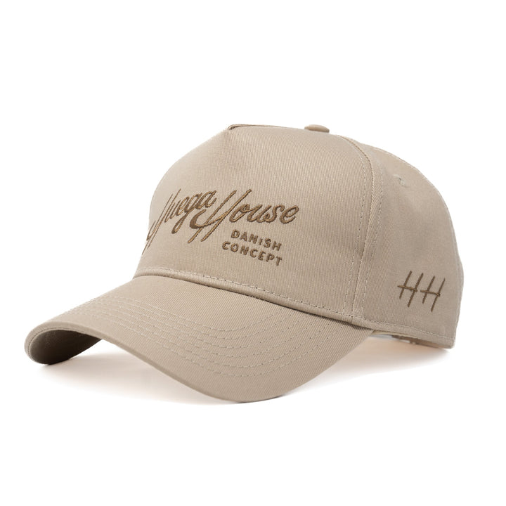 Retro Script | Khaki & Brown Hat - Buscadero Motorcycles