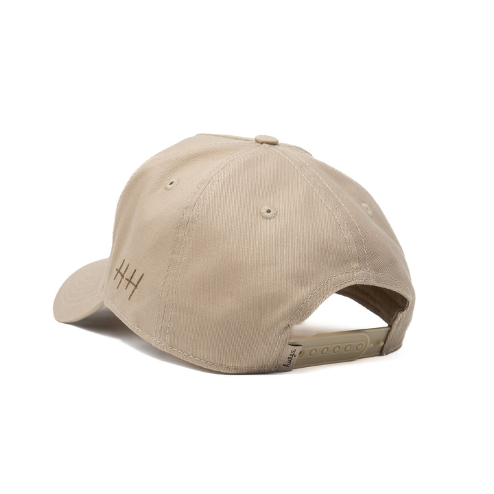 Retro Script | Khaki & Brown Hat - Buscadero Motorcycles