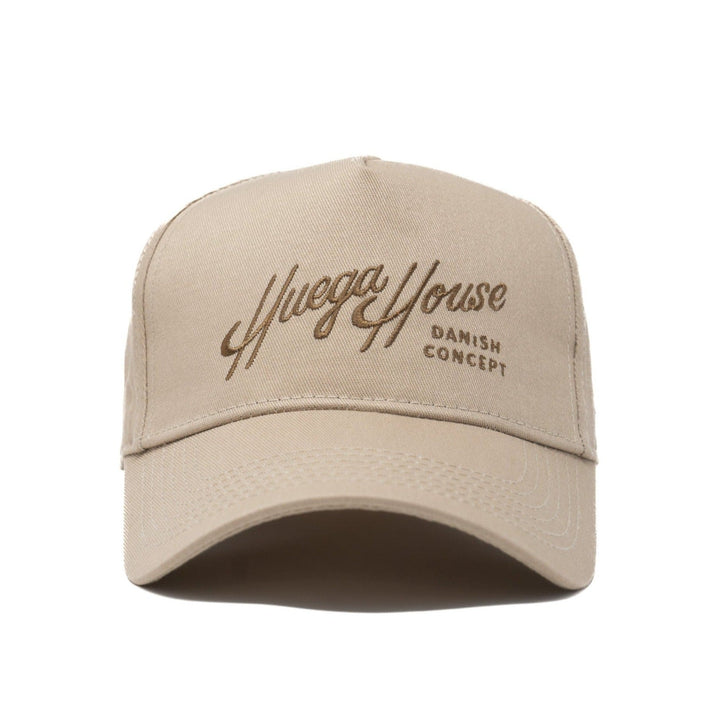 Retro Script | Khaki & Brown Hat - Buscadero Motorcycles