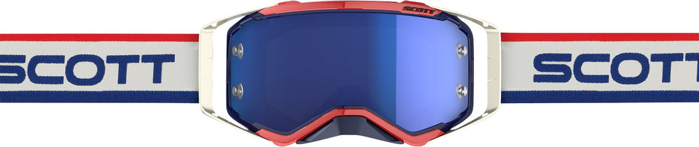 SCOTT Prospect Goggles - Retro White/Blue - Blue Chrome Works - Buscadero Motorcycles