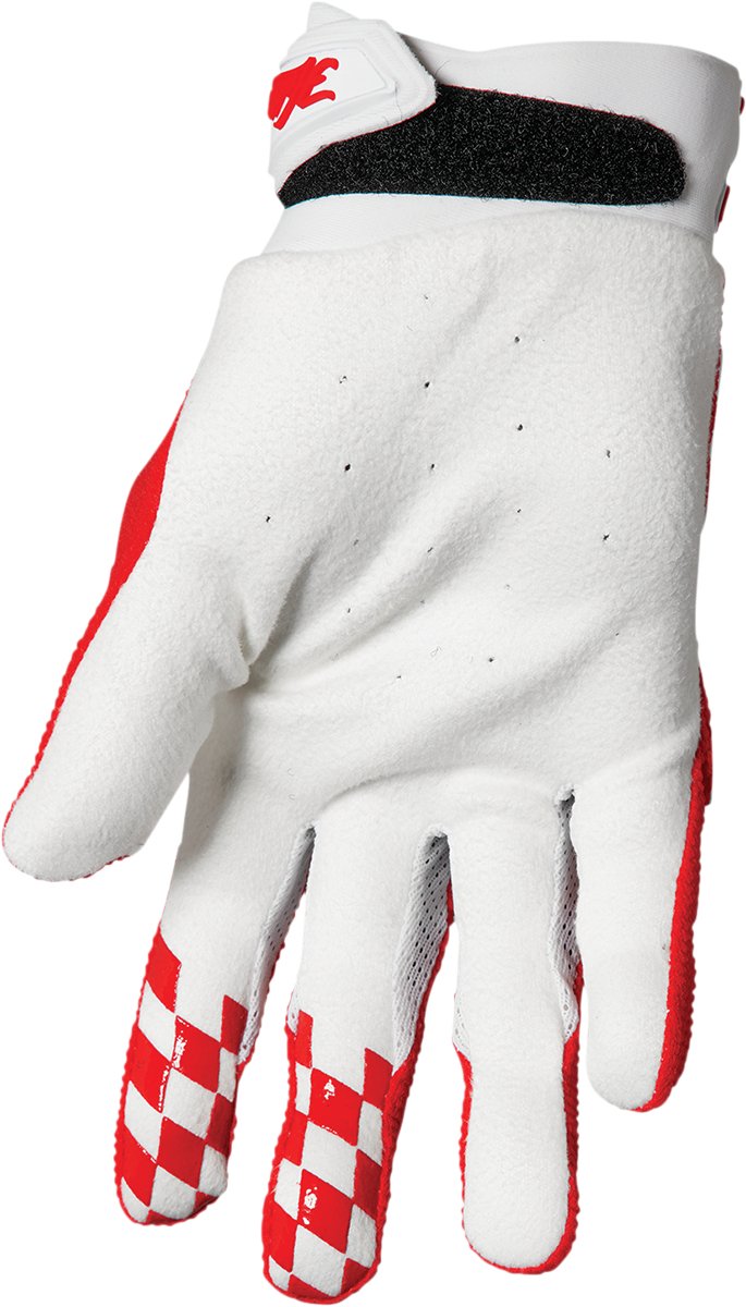 THOR Hallman Digit Gloves - White/Red - Buscadero Motorcycles