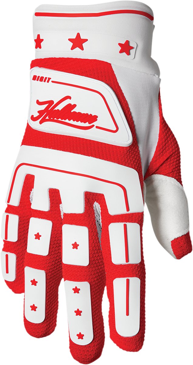 THOR Hallman Digit Gloves - White/Red - Buscadero Motorcycles