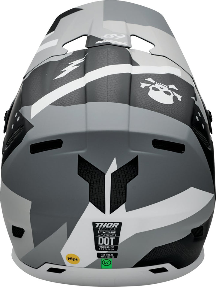 THOR Reflex Sport Helmet - MIPS - Carbon Brave - Gray/White - Buscadero Motorcycles