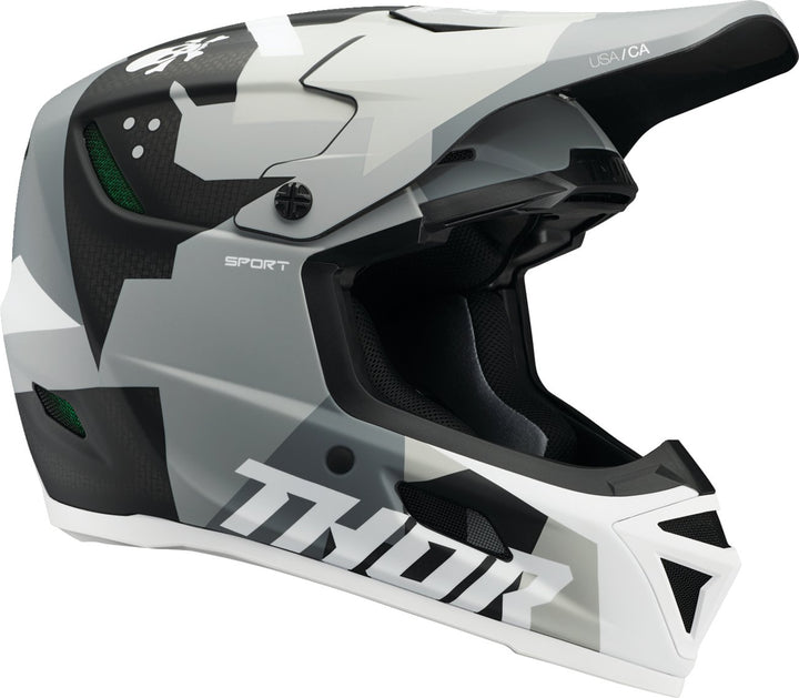 THOR Reflex Sport Helmet - MIPS - Carbon Brave - Gray/White - Buscadero Motorcycles