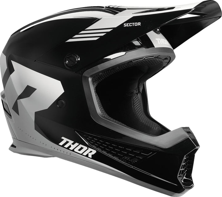 THOR Sector 2 Helmet - Carve - Black/White - Buscadero Motorcycles