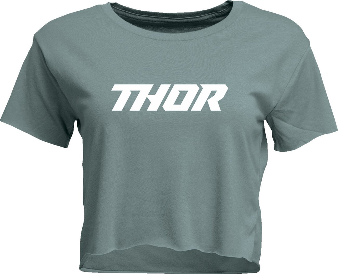 THOR Women's Corp Crop T-Shirt - Mineral - Buscadero Motorcycles